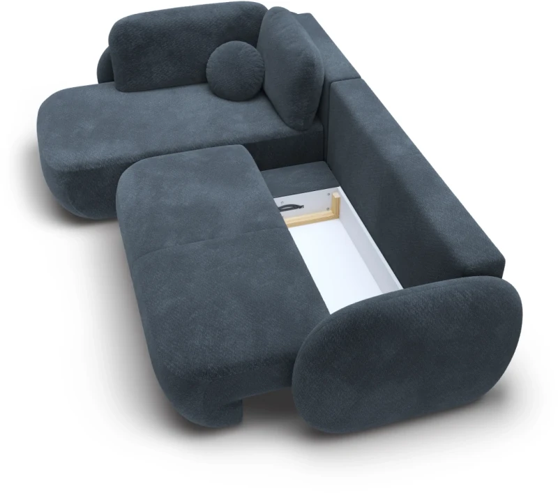 Narożnik rozkładany OLIO II 289 cm z funkcją spania i pojemnikiem na pościel - Egon 86