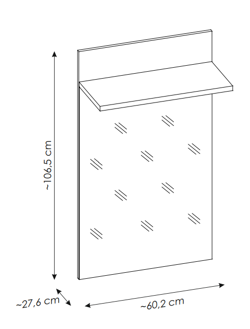 Garderoba Hugo VII do przedpokoju - lustro