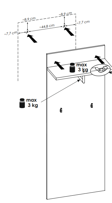 Wieszak ścienny Hugo do przedpokoju