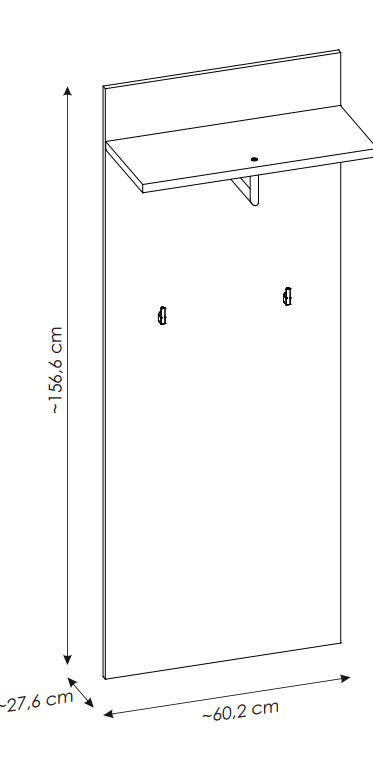 Wieszak ścienny Hugo do przedpokoju