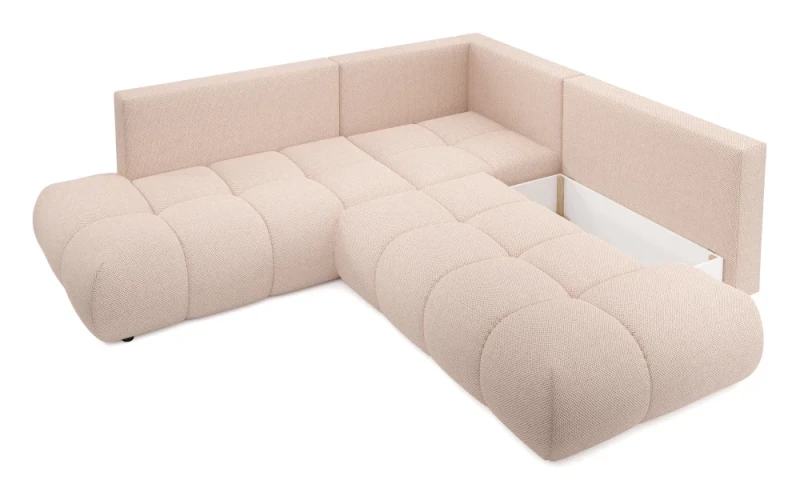 Narożnik rozkładany SOHO II 266 cm z funkcją spania i pojemnikiem na pościel - Curio 60