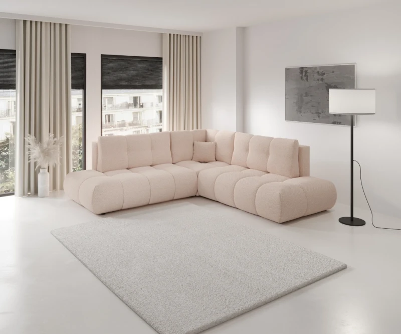 Narożnik rozkładany SOHO II 266 cm z funkcją spania i pojemnikiem na pościel - Curio 60