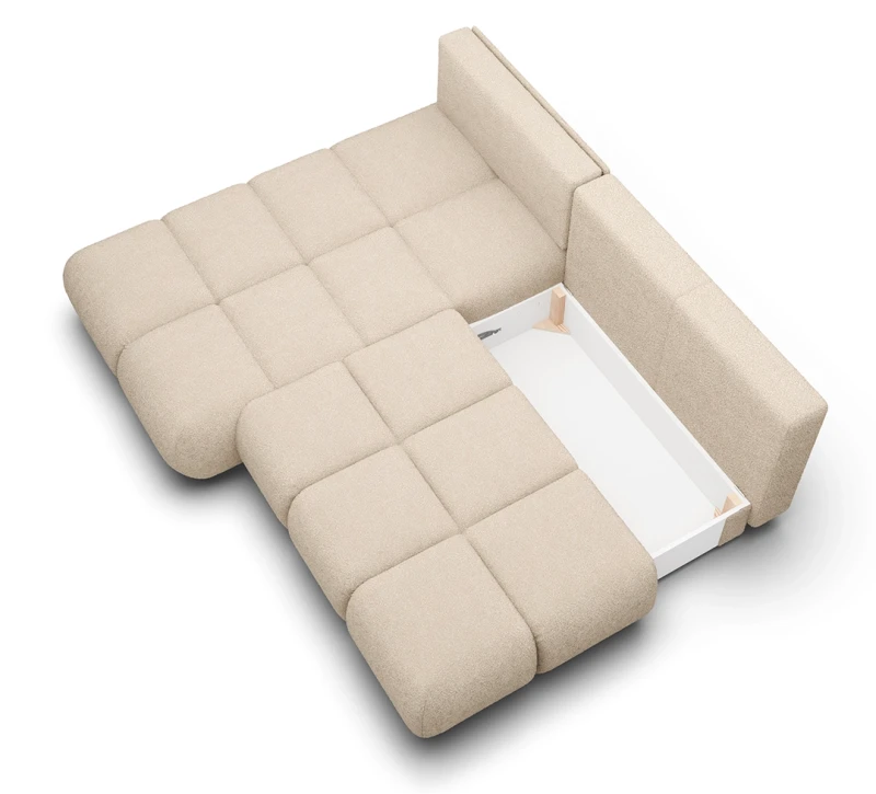 Narożnik rozkładany MILO 230 cm z funkcją spania i pojemnikiem na pościel - Now or never 05