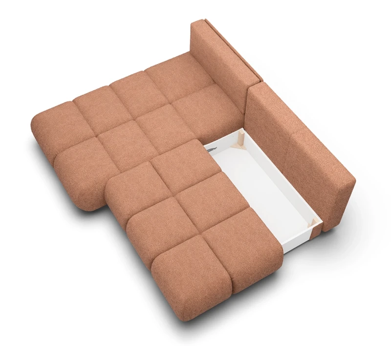 Narożnik rozkładany MILO 230 cm z funkcją spania i pojemnikiem na pościel - Now or never 54