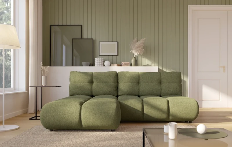 Narożnik rozkładany MILO 230 cm z funkcją spania i pojemnikiem na pościel - Now or never 38