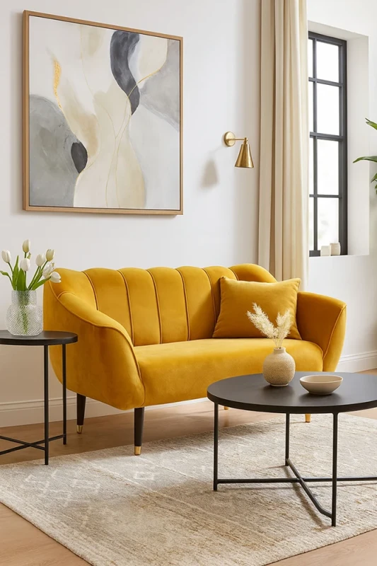 Zestaw wypoczynkowy tapicerowany Molly w stylu skandynawskim