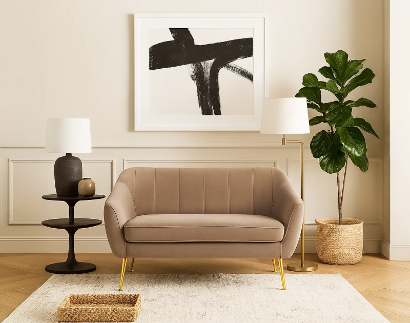 Zestaw wypoczynkowy tapicerowany Grace w stylu skandynawskim