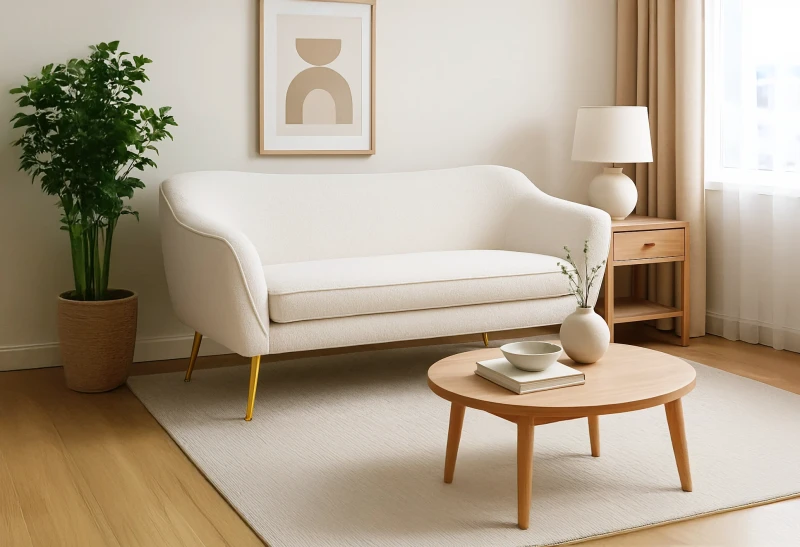 Sofa tapicerowana Bea III tkanina boucle baranek