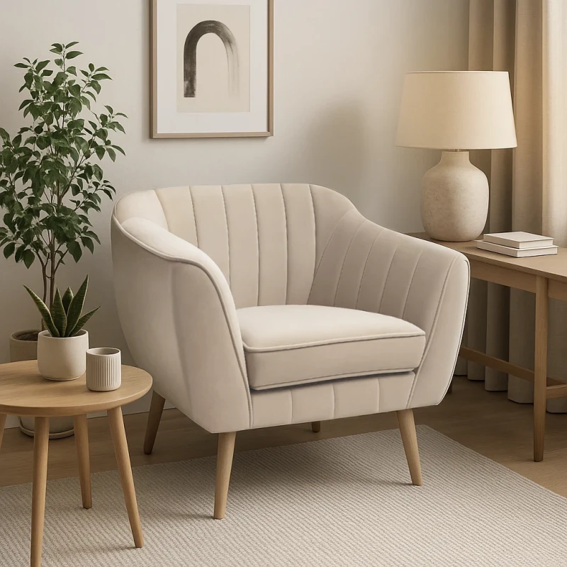 Fotel tapicerowany Delicante w stylu skandynawskim