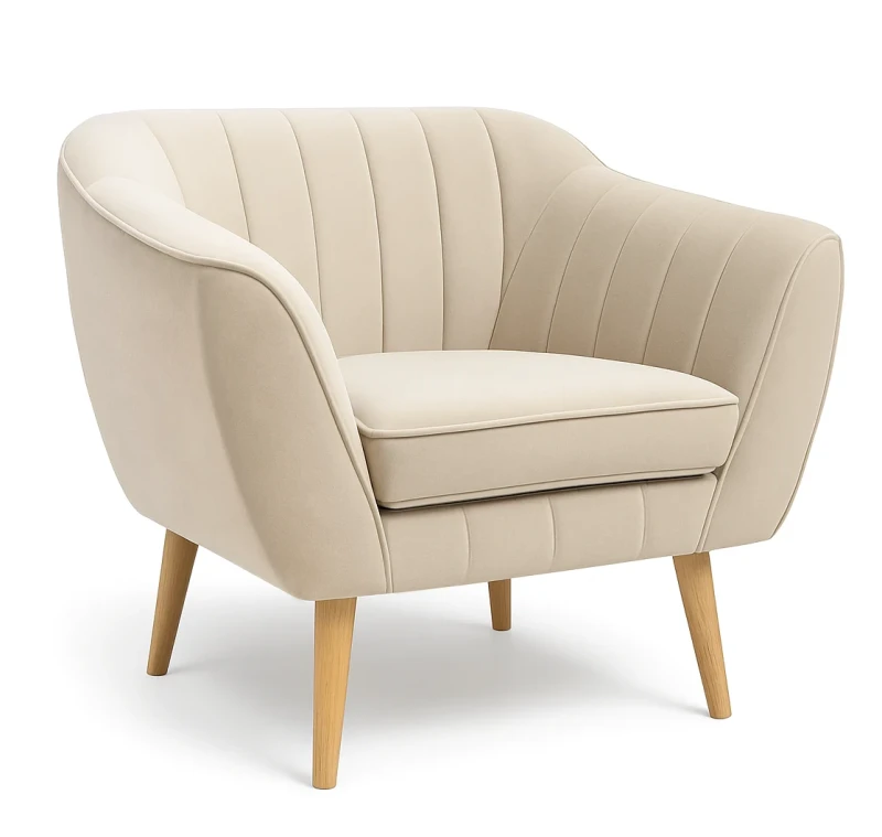 Fotel tapicerowany Delicante w stylu skandynawskim