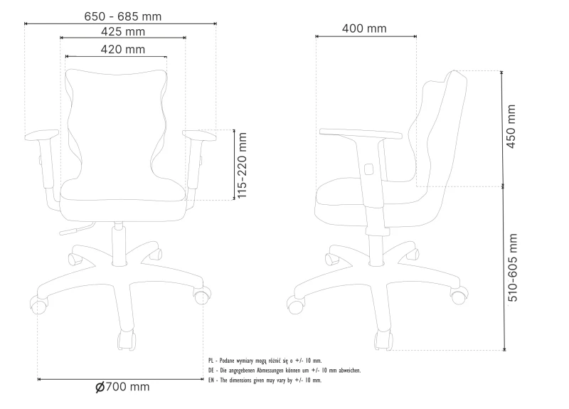 Krzesło biurowe obrotowe do biurka Nero Plus wzrost 159-188 cm czarna podstawa kółka