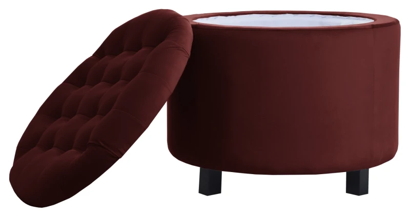 Pufa Solano, french velvet 663, 6 czarny