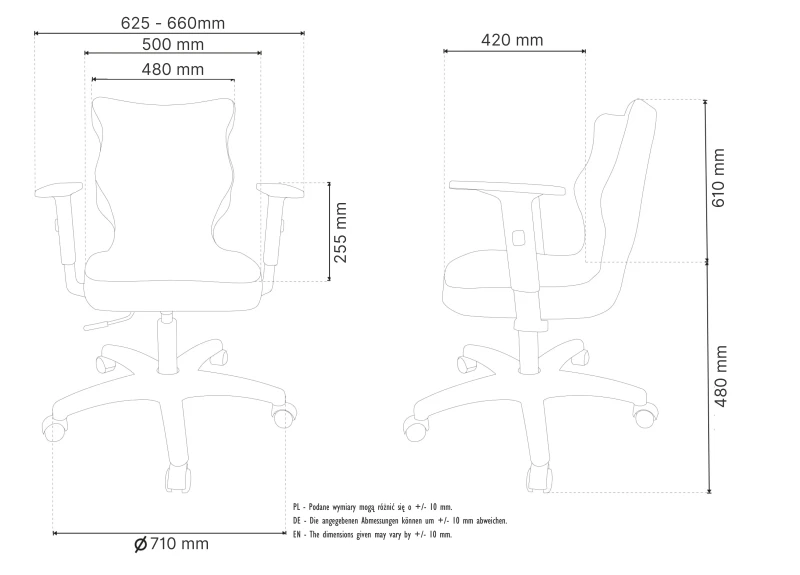 Krzesło biurowe obrotowe do biurka Kuma wzrost powyżej 188 cm aluminiowa podstawa kółka