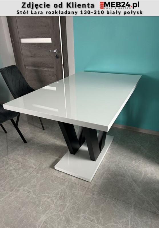 Stół Lara rozkładany 130-210 biały połysk - zdjęcie od klienta