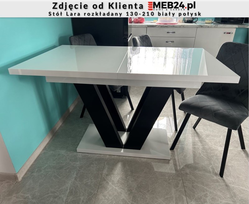 Stół Lara rozkładany 130-210 biały połysk - zdjęcie od klienta