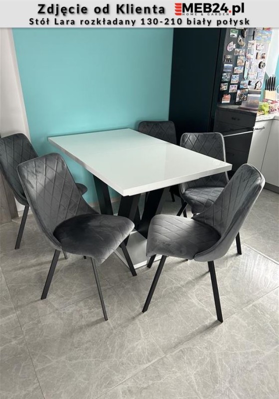 Stół Lara rozkładany 130-210 biały połysk - zdjęcie od klienta