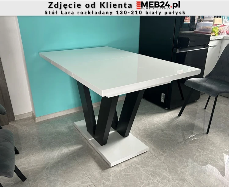 Stół Lara rozkładany 130-210 biały połysk - zdjęcie od klienta