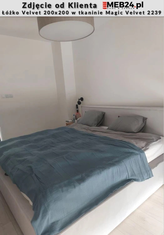 Łóżko Velvet z pojemnikiem 200x200 dwuosobowe tapicerowane - zdjęcie od klienta