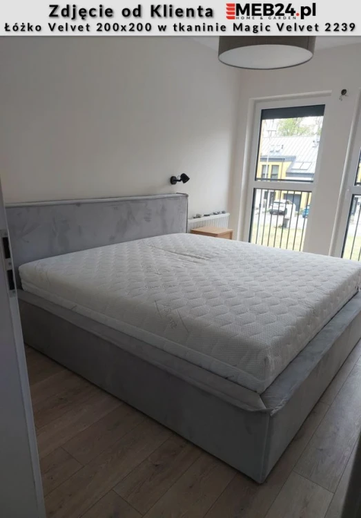 Łóżko Velvet z pojemnikiem 200x200 dwuosobowe tapicerowane - zdjęcie od klienta