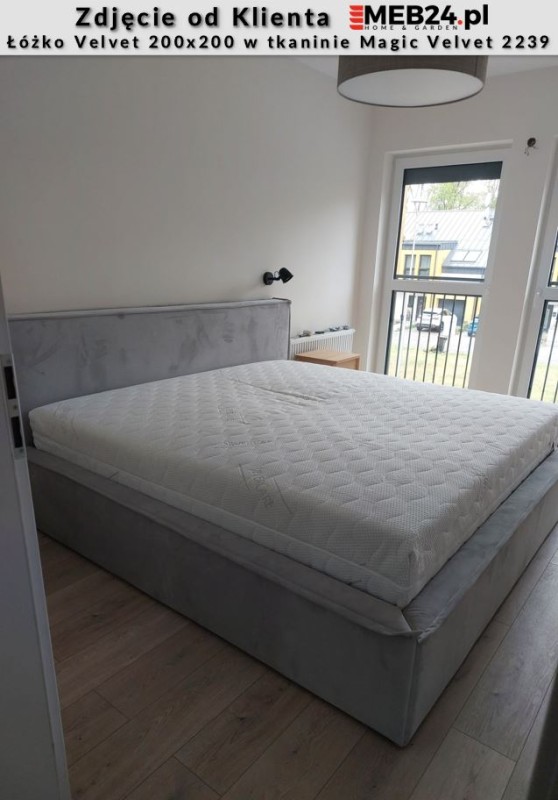 Łóżko Velvet z pojemnikiem 200x200 dwuosobowe tapicerowane - zdjęcie od klienta