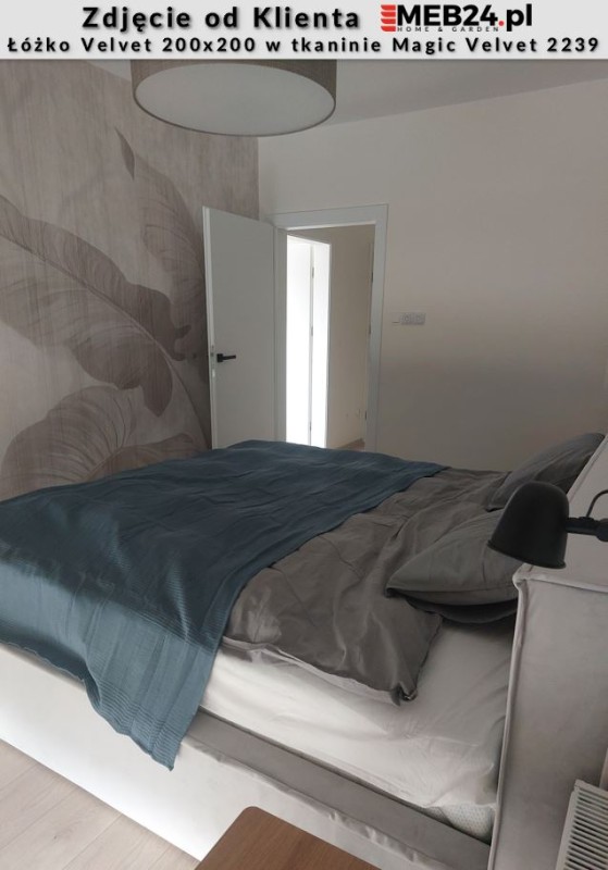 Łóżko Velvet z pojemnikiem 200x200 dwuosobowe tapicerowane - zdjęcie od klienta