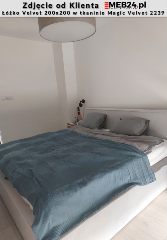 Łóżko Velvet z pojemnikiem 200x200 dwuosobowe tapicerowane - zdjęcie od klienta