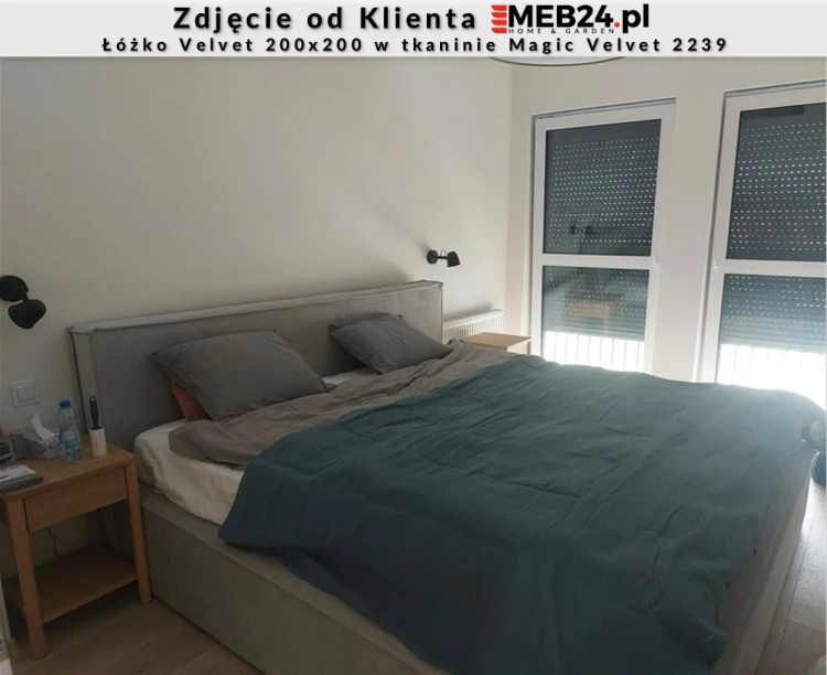 Łóżko Velvet z pojemnikiem 200x200 dwuosobowe tapicerowane - zdjęcie od klienta