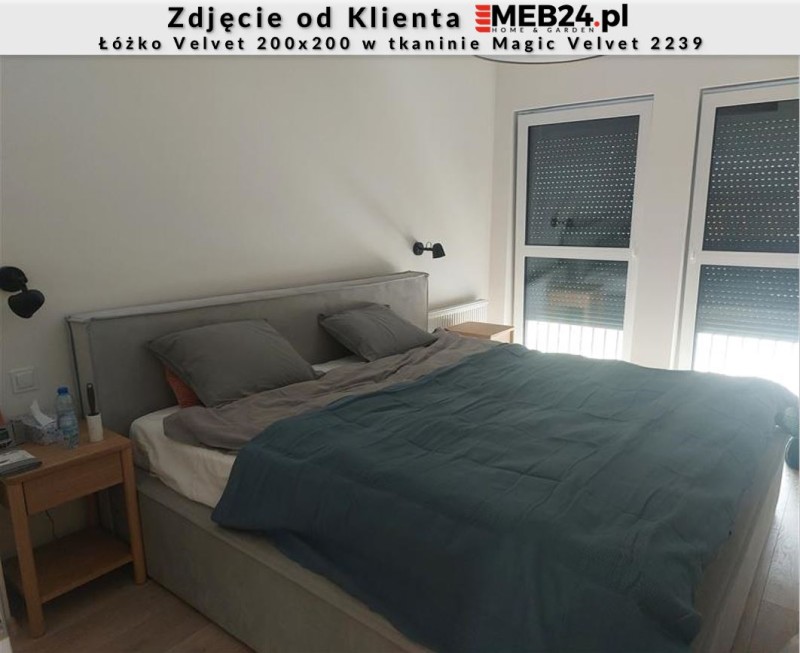 Łóżko Velvet z pojemnikiem 200x200 dwuosobowe tapicerowane - zdjęcie od klienta