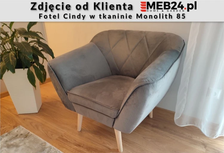 Fotel tapicerowany Cindy w stylu skandynawskim - zdjęcie od klienta