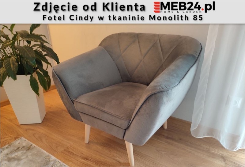 Fotel tapicerowany Cindy w stylu skandynawskim - zdjęcie od klienta