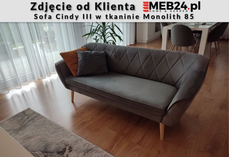 Sofa tapicerowana Cindy III w stylu skandynawskim - zdjęcie od klienta