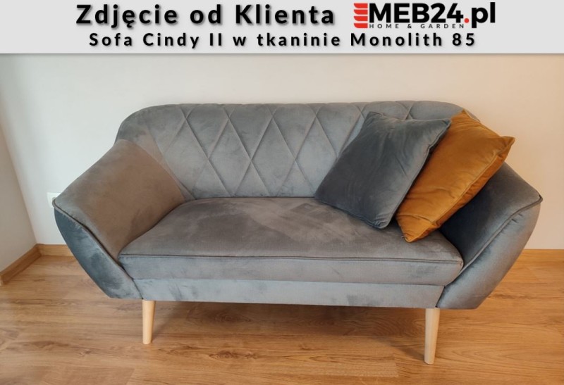 Sofa tapicerowana Cindy II w stylu skandynawskim - zdjęcie od klienta