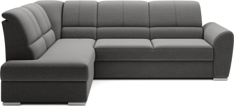 Narożnik rozkładany Siber z pojemnikiem na pościel - Gojo 5 odcienie szarości - lewostronny