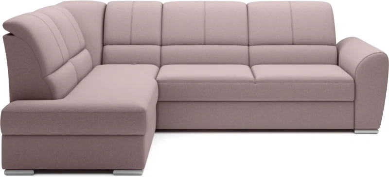 Narożnik rozkładany Siber z pojemnikiem na pościel - Gojo 101 odcienie różu - lewostronny