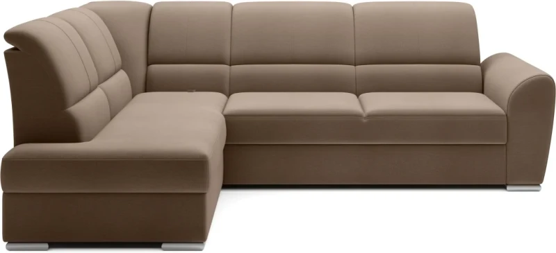 Narożnik rozkładany Siber z pojemnikiem na pościel - Nube 20 odcienie beżu - lewostronny