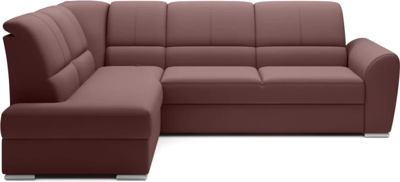 Narożnik rozkładany Siber z pojemnikiem na pościel - Velvetmat 24 odcienie różu - lewostronny