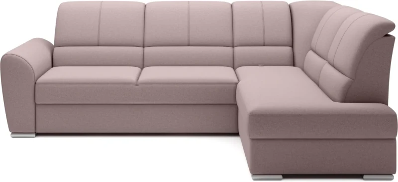 Narożnik rozkładany Siber z pojemnikiem na pościel - Gojo 101 odcienie różu - prawostronny