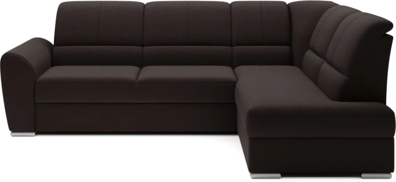 Narożnik rozkładany Siber z pojemnikiem na pościel -  Flores 22 odcienie brązu - prawostronny