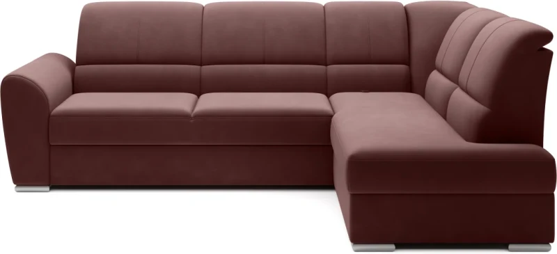 Narożnik rozkładany Siber z pojemnikiem na pościel -  Lukso 24 odcienie różu - prawostronny