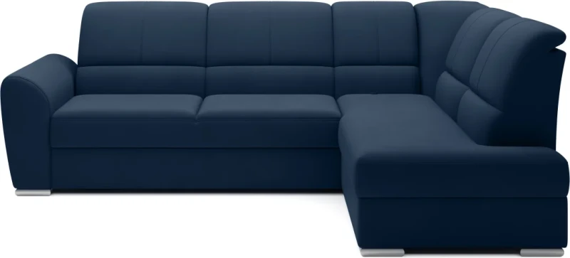 Narożnik rozkładany Siber z pojemnikiem na pościel -  Loco 40 odcienie niebieskiego - prawostronny