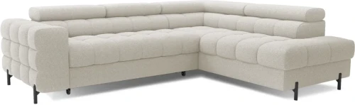 Narożnik rozkładany Ferucce z pojemnikiem na pościel i regulowanymi zagłówkami