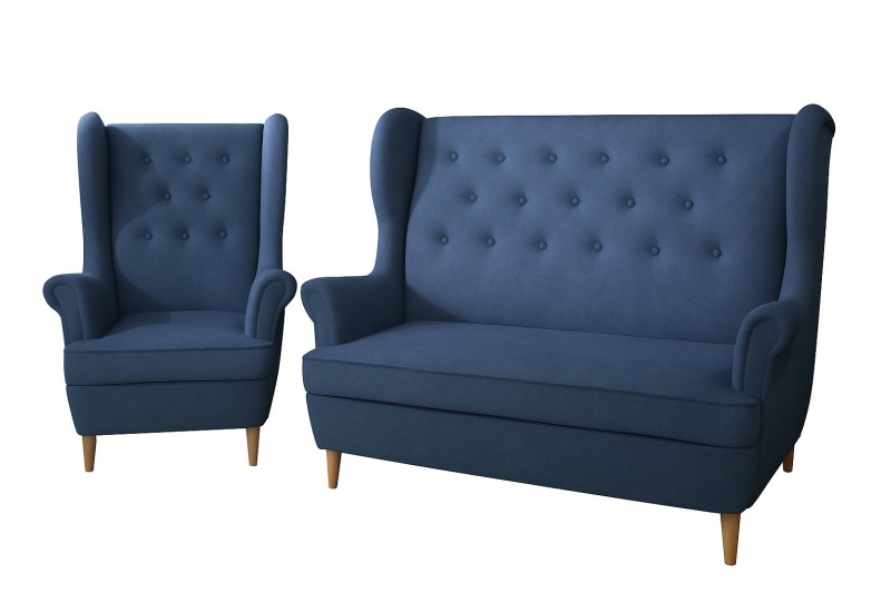 Komplet wypoczynkowy sofa i fotel Aros 2+1 - Omega 86