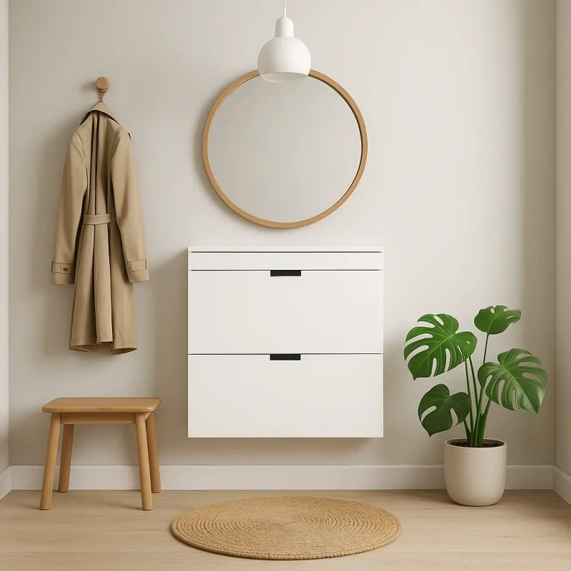 Szafka na buty Akutan 100 cm z uchwytami wpuszczanymi