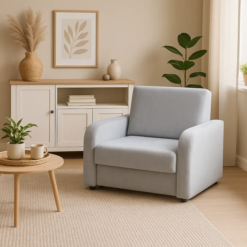 Sofa amerykanka rozkładana Kora I w stylu skandynawskim