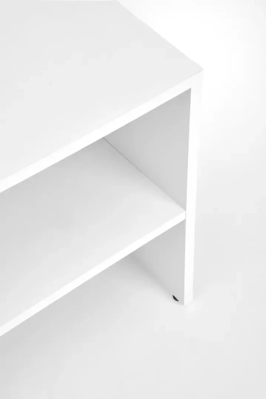 Stolik kawowy Murcia funkcjonalny prostokątny z półkami do salonu 100 cm biały