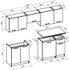 Zestaw mebli kuchennych Daria 240 cm nowoczesny z blatem 28 mm dąb craft/antracyt