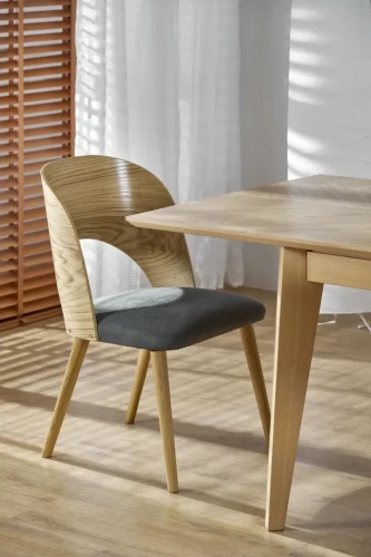 Krzesło drewniane Cadiz w stylu retro dąb naturalny / popiel