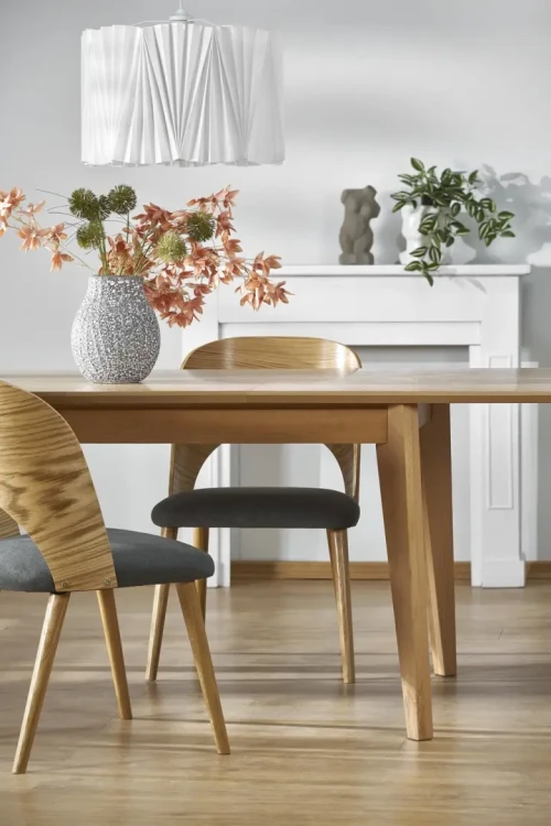 Krzesło drewniane Cadiz w stylu retro dąb naturalny / popiel