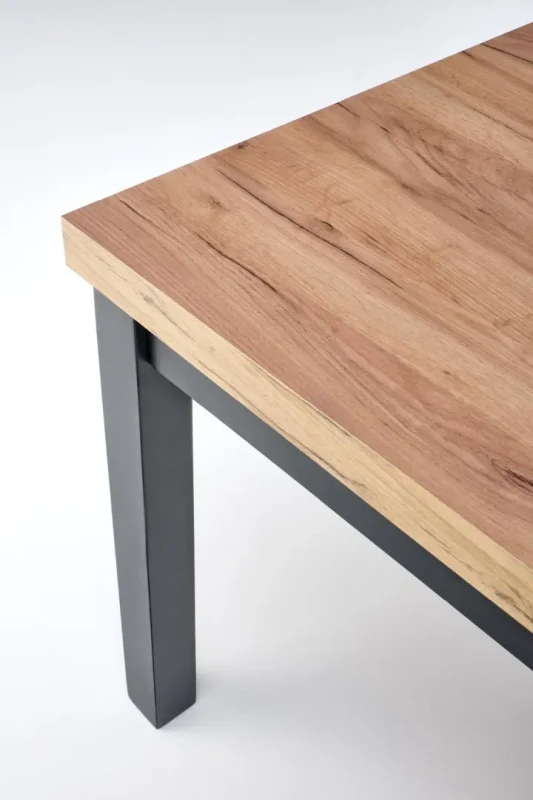 Stół rozkładany Tiago 140-220 cm czarny / dąb craft