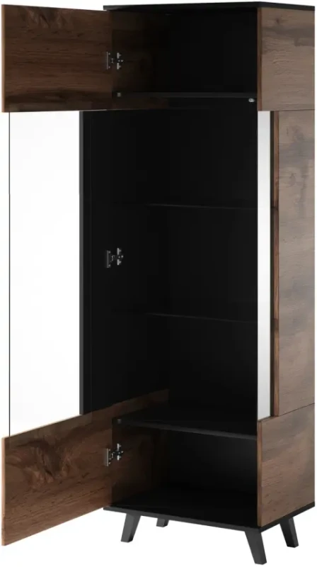 Witryna RANDOM W-1 dąb wotan/czarny